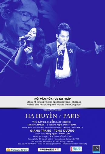 Samedi 4 avril 2015 : hommage au musicien TRỊNH CÔNG SƠN, Théâtre Adyar (Paris) 19h30