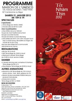 Fête du Têt,Spectacle du Nouvel an : Le Vietnam sur "SEINE" le 21 janvier