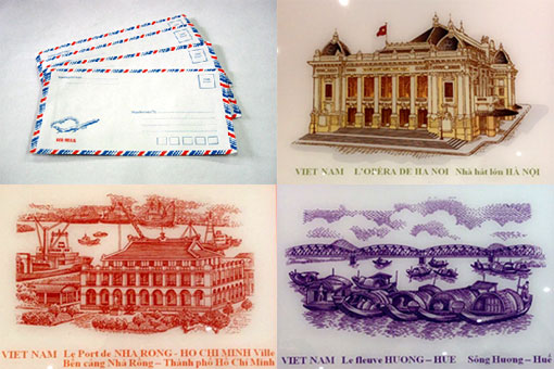 Émission d’une collection de timbres-poste sur le Vietnam en France