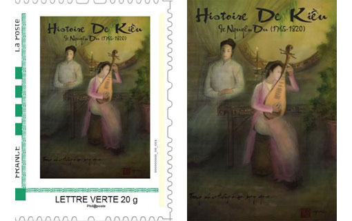Des timbres français inspirés du "Truyện Kiều" (un classique de la littérature vietnamienne) 