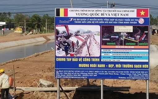 Ninh Thuận - Aide de la Belgique à la consolidation du canal Cầu Ngòi