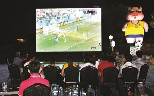 Ambiance de foot en fête!