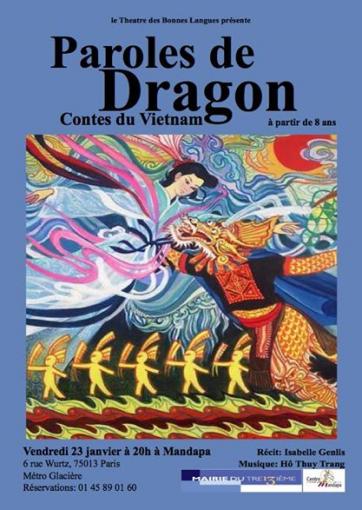 Paroles de Dragon (contes vietnamiens en français) vendredi 23/01/2015 à 20h, Paris 13e Paroles de Dragon (contes vietnamiens en français) vendredi 23/01/2015 à 20h, Paris 13e
