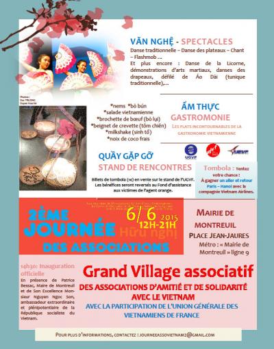 6 juin de 12h à 21h: Journée Des Associations - Mairie De Montreuil - La journée des associations d’amitié et de solidarité avec le Vietnam 6 juin de 12h à 21h: Journée Des Associations - Mairie De Montreuil - La journée des associations d’amitié et de solidarité avec le Vietnam