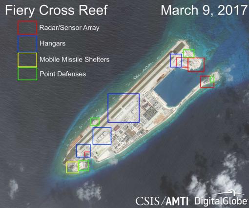 Mer de Chine méridionale : la Chine termine l’aménagement de trois îles artificielles stratégiques. Elle est prête à déployer ses capacités militaires