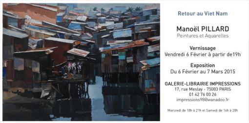 Exposition "Retour au Viêt-Nam" Peintures et aquarelles de Manoël Pillard du 6 février au 7 mars 2015