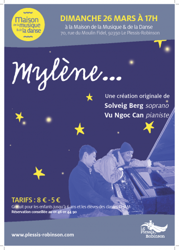 26/03, 17h: Mylène – Maison de la Musique & de la Danse - avec Vu Ngoc Can Pianiste - 92350 Le Plessis-Robinson
