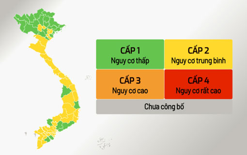 Le ministère de la Santé dévoile les niveaux de risque Covid-19 dans les 63 villes et provinces du Vietnam