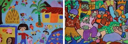 Exposition de peintures "Le charme du Vietnam" par des enfants vietnamiens Exposition de peintures "Le charme du Vietnam" par des enfants vietnamiens
