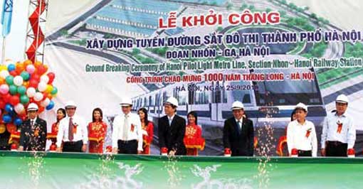 Mise en chantier de la ligne de métro Nhôn-gare de Hanoi