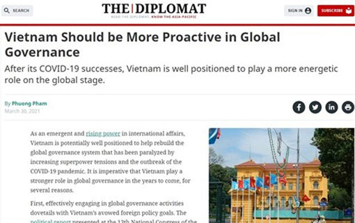 The Diplomat : « Le Vietnam devrait être plus proactif en matière de gouvernance mondiale »
